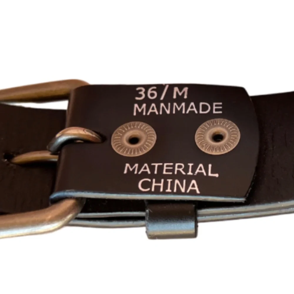 Black Manmade Grunge Style Leather Studded Belt